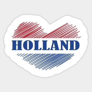 Netherlands Holland Heart Flag Design Sticker